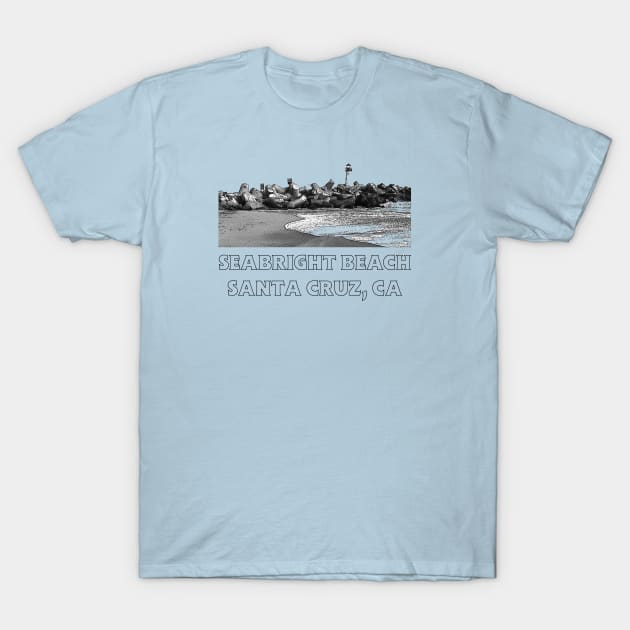 Seabright Beach, Santa Cruz T-Shirt by thomasKdesigns